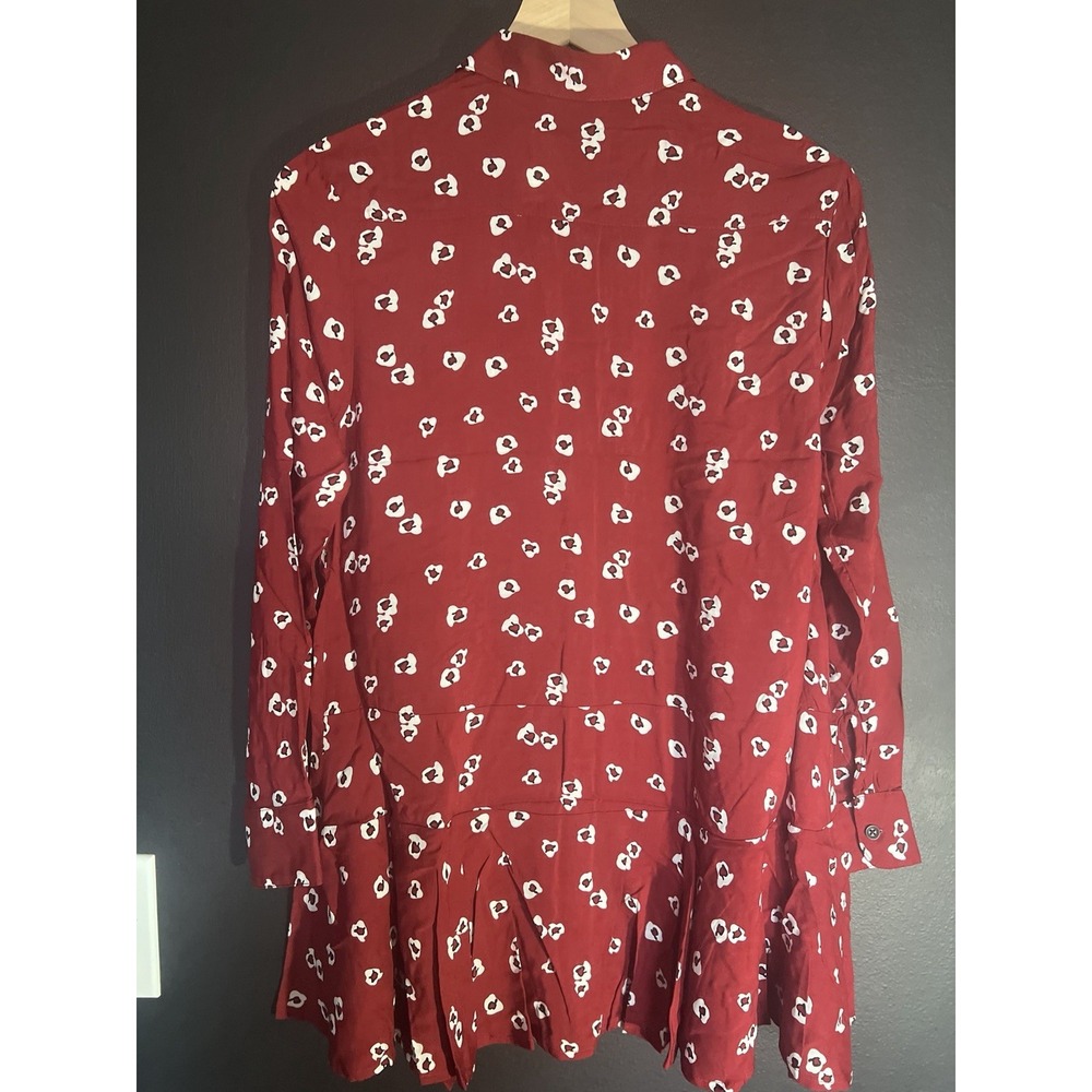 Anthropologie Tylho Red With‎ White Flowers Pattern W Sz Xs Dress - Picture 2 of 3